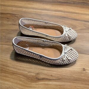 Indigo Cream Mesh Bow Loafers